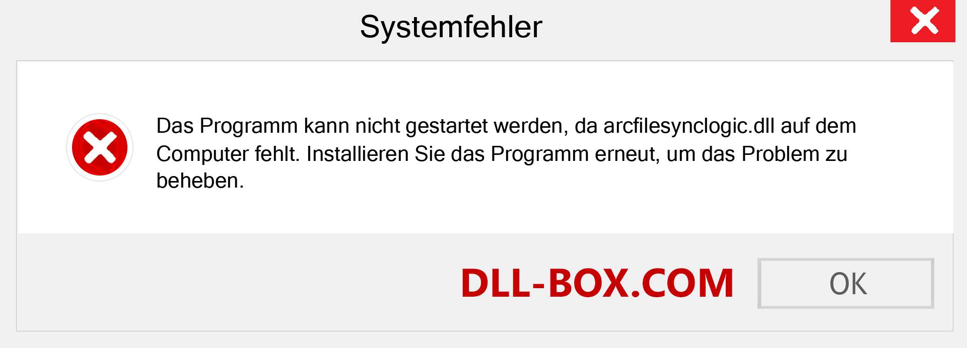 arcfilesynclogic.dll-Datei fehlt?. Download für Windows 7, 8, 10 - Fix arcfilesynclogic dll Missing Error unter Windows, Fotos, Bildern