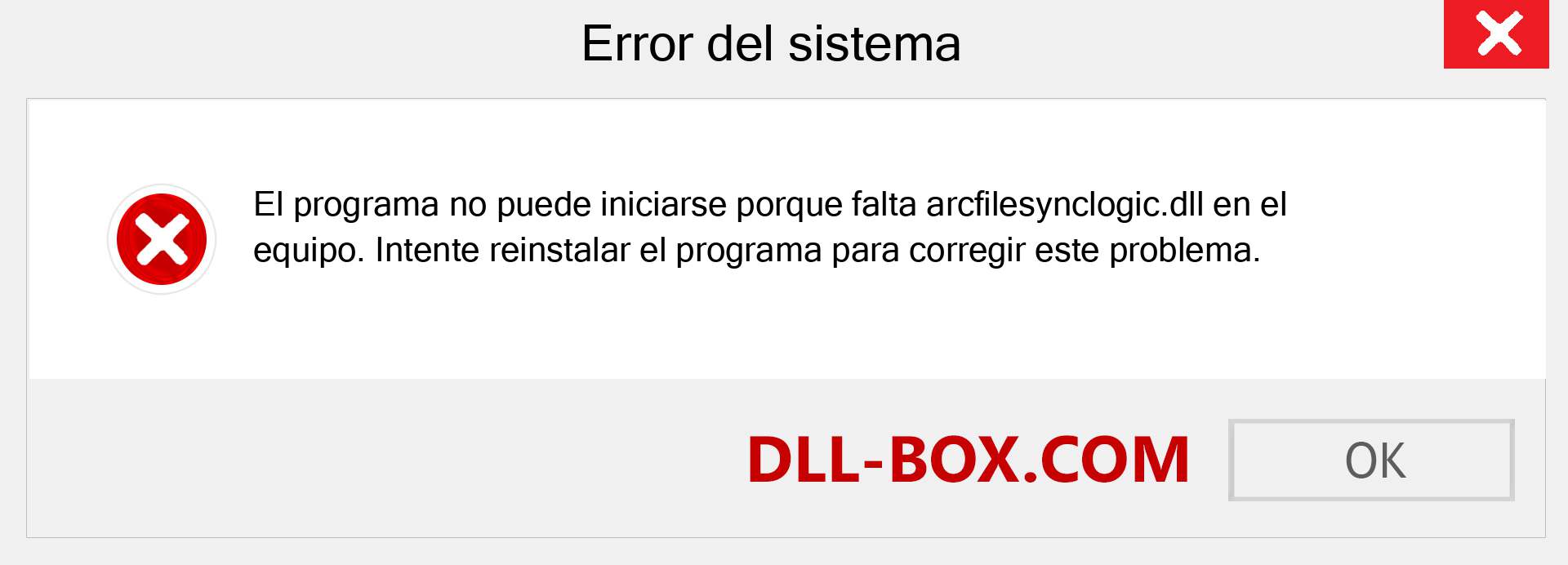 ¿Falta el archivo arcfilesynclogic.dll ?. Descargar para Windows 7, 8, 10 - Corregir arcfilesynclogic dll Missing Error en Windows, fotos, imágenes