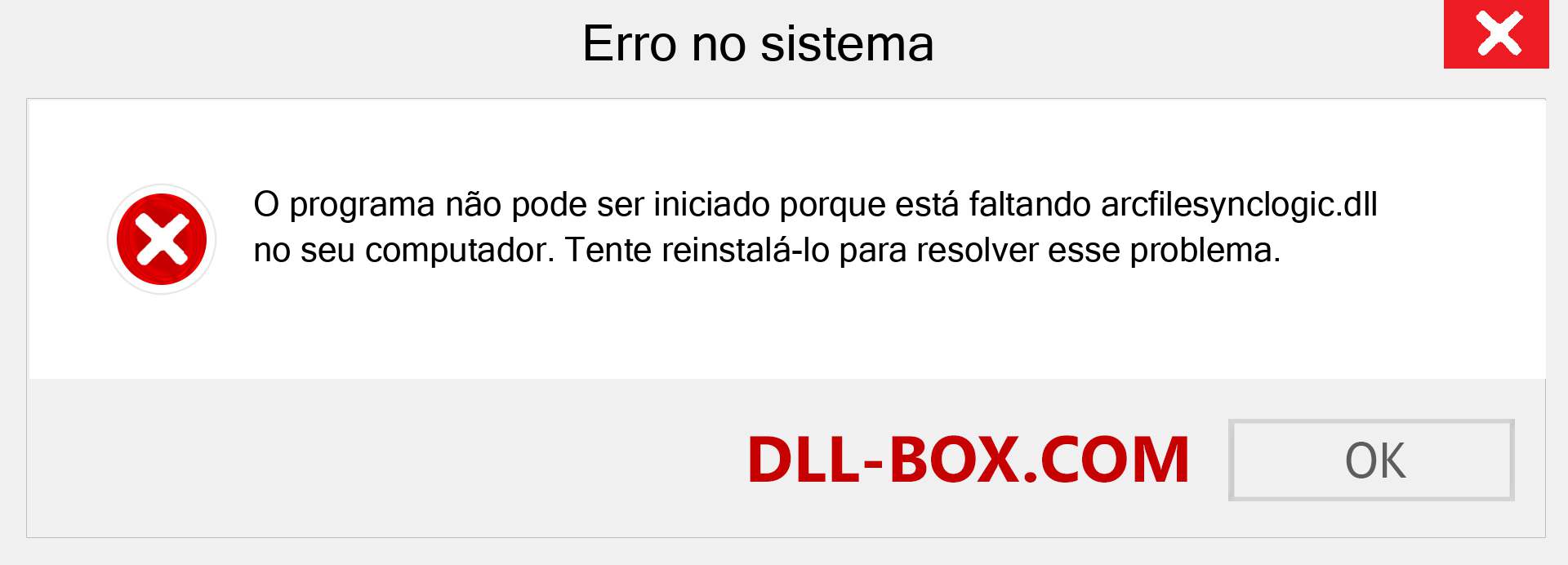 Arquivo arcfilesynclogic.dll ausente ?. Download para Windows 7, 8, 10 - Correção de erro ausente arcfilesynclogic dll no Windows, fotos, imagens